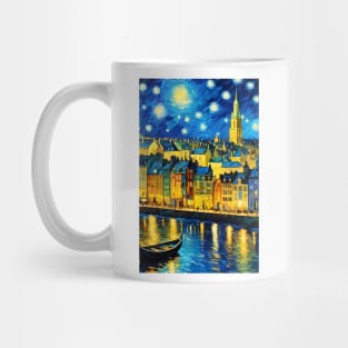 Starry night style city lake Mug